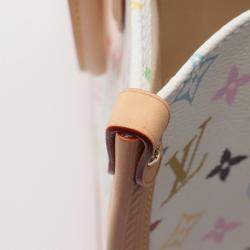 مملوكة مسبقًا حقيبة لوي فيتون "أون ذا غو ترانك" تاكاشي موراكامي كانفاس مونوغرامي أبيض متوسطة الحجم