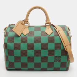 مملوكة مسبقًا Louis Vuitton Speedy Bandouliere 40 Green Damier Pop Canvas Duffle Bag