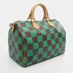مملوكة مسبقًا Louis Vuitton Speedy Bandouliere 40 Green Damier Pop Canvas Duffle Bag