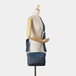 Pre Owned Louis Vuitton Blue Monogram Gradient Trio Messenger