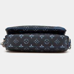 Pre Owned Louis Vuitton Blue Monogram Gradient Trio Messenger