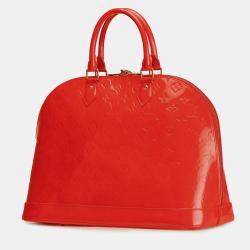Pre Owned Louis Vuitton Red Monogram Vernis Alma GM
