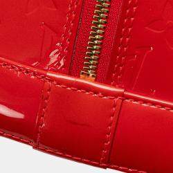 Pre Owned Louis Vuitton Red Monogram Vernis Alma GM
