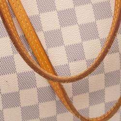 Pre Owned Louis Vuitton White Damier Azur Neverfull MM