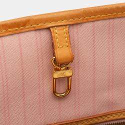 Pre Owned Louis Vuitton White Damier Azur Neverfull MM