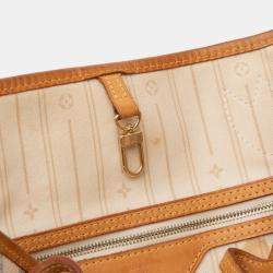 Pre Owned Louis Vuitton White Damier Azur Neverfull MM