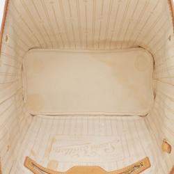 Pre Owned Louis Vuitton White Damier Azur Neverfull MM