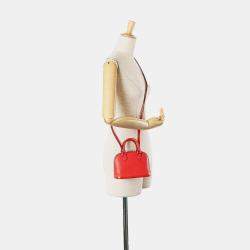 Pre Owned Louis Vuitton Red Epi Nano Alma