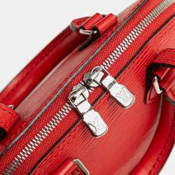 Pre Owned Louis Vuitton Red Epi Nano Alma