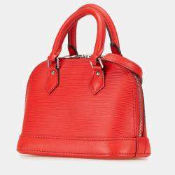 Pre Owned Louis Vuitton Red Epi Nano Alma