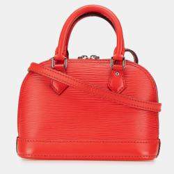 Pre Owned Louis Vuitton Red Epi Nano Alma
