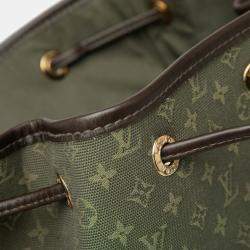Pre Owned Louis Vuitton Green Monogram Mini Lin Montsouris GM