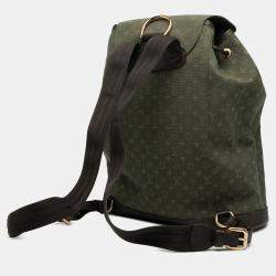 Pre Owned Louis Vuitton Green Monogram Mini Lin Montsouris GM