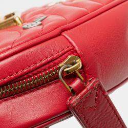 Pre Owned Louis Vuitton Red Calfskin Embellished New Wave Love Lock Crossbody