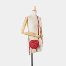Pre Owned Louis Vuitton Red Calfskin Embellished New Wave Love Lock Crossbody