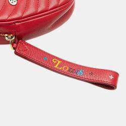 Pre Owned Louis Vuitton Red Calfskin Embellished New Wave Love Lock Crossbody
