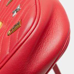Pre Owned Louis Vuitton Red Calfskin Embellished New Wave Love Lock Crossbody