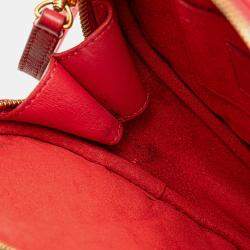 Pre Owned Louis Vuitton Red Calfskin Embellished New Wave Love Lock Crossbody