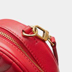 Pre Owned Louis Vuitton Red Calfskin Embellished New Wave Love Lock Crossbody