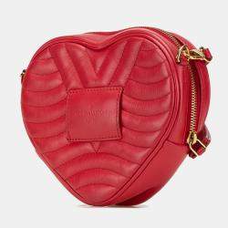 Pre Owned Louis Vuitton Red Calfskin Embellished New Wave Love Lock Crossbody