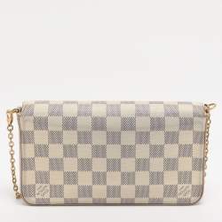 Pre Owned Louis Vuittion Damier Azur Coated Canvas Pochette Felicie Bag