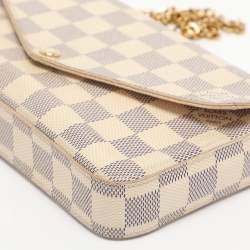 Pre Owned Louis Vuittion Damier Azur Coated Canvas Pochette Felicie Bag