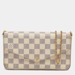 Pre Owned Louis Vuittion Damier Azur Coated Canvas Pochette Felicie Bag