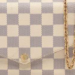 Pre Owned Louis Vuittion Damier Azur Coated Canvas Pochette Felicie Bag