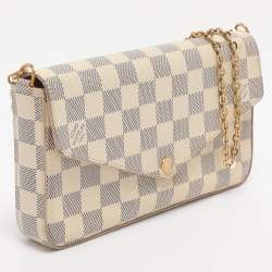 Pre Owned Louis Vuittion Damier Azur Coated Canvas Pochette Felicie Bag