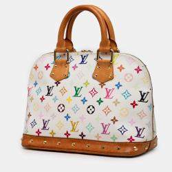 Pre Owned Louis Vuitton White Monogram Multicolore Alma PM