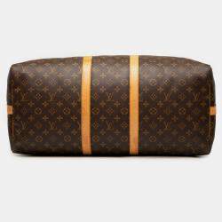 Pre Owned Louis Vuitton Brown Monogram Keepall Bandouliere 55
