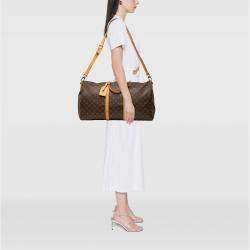 Pre Owned Louis Vuitton Brown Monogram Keepall Bandouliere 55