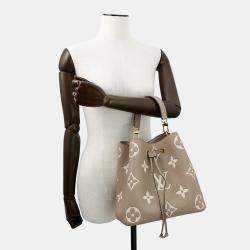 Pre Owned Louis Vuitton Neonoe MM Tourterelle Creme Bicolor Monogram Empreinte Leather Shoulder Bag