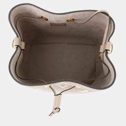 Pre Owned Louis Vuitton Neonoe MM Tourterelle Creme Bicolor Monogram Empreinte Leather Shoulder Bag