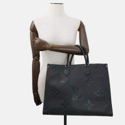 Pre Owned Louis Vuitton Onthego Noir Monogram Empreinte Leather GM Tote