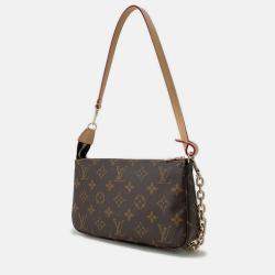 Pre Owned Louis Vuitton Pochette Accessoires Brown Monogram Handbag