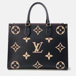 Pre Owned Louis Vuitton Onthego Noir/Beige Bicolor Monogram Empreinte Leather MM Bag