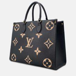 Pre Owned Louis Vuitton Onthego Noir/Beige Bicolor Monogram Empreinte Leather MM Bag