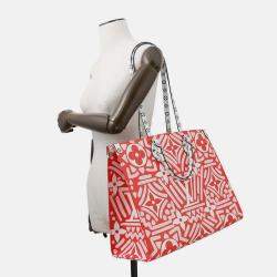 Pre Owned Louis Vuitton Onthego Red Monogram Giant Lv Crafty Size GM