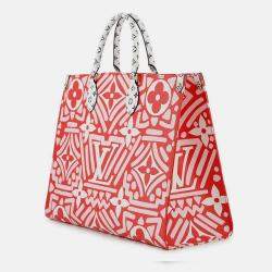 Pre Owned Louis Vuitton Onthego Red Monogram Giant Lv Crafty Size GM