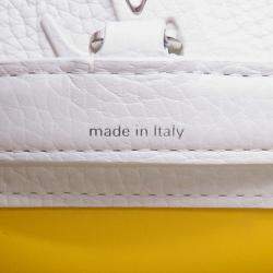 Pre Owned Louis Vuitton Capucines BB Painted Dots White Multicolor Taurillon Leather Top Handle Bag