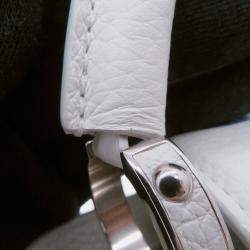 Pre Owned Louis Vuitton Capucines BB Painted Dots White Multicolor Taurillon Leather Top Handle Bag