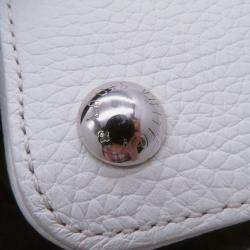 Pre Owned Louis Vuitton Capucines BB Painted Dots White Multicolor Taurillon Leather Top Handle Bag