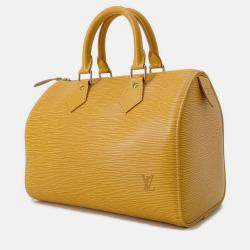 Pre Owned Louis Vuitton Speedy Tassili Yellow/Purple Epi Leather Size 25