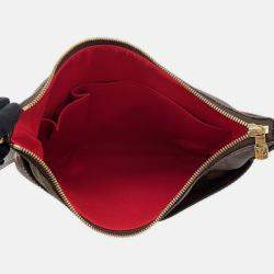 Pre Owned Louis Vuitton Bloomsbury Red Damier Ebene Canvas Size Pm