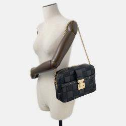 Pre Owned Louis Vuitton Troca Noir Damier Quilt Leather Size MM