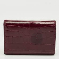 مملوكة مسبقًا محفظة لويس فيتون كابوسينز مدمجة بورجوندي جلد تمساح