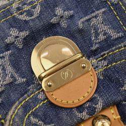 Pre Owned Louis Vuitton Blue Monogram Denim Patchwork Speedy 30