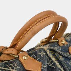 Pre Owned Louis Vuitton Blue Monogram Denim Patchwork Speedy 30