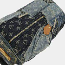 Pre Owned Louis Vuitton Blue Monogram Denim Patchwork Speedy 30
